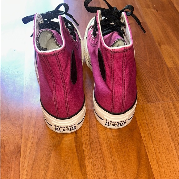 Trendy Fuchsia and Black High-Top Sneakers - Picture 6 of 15